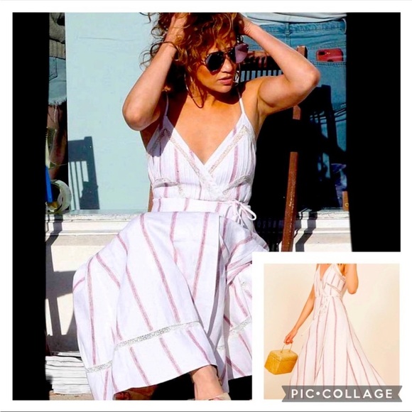 Reformation Daria Wrap Dress in Ivory & red size XS - Picture 2 of 9